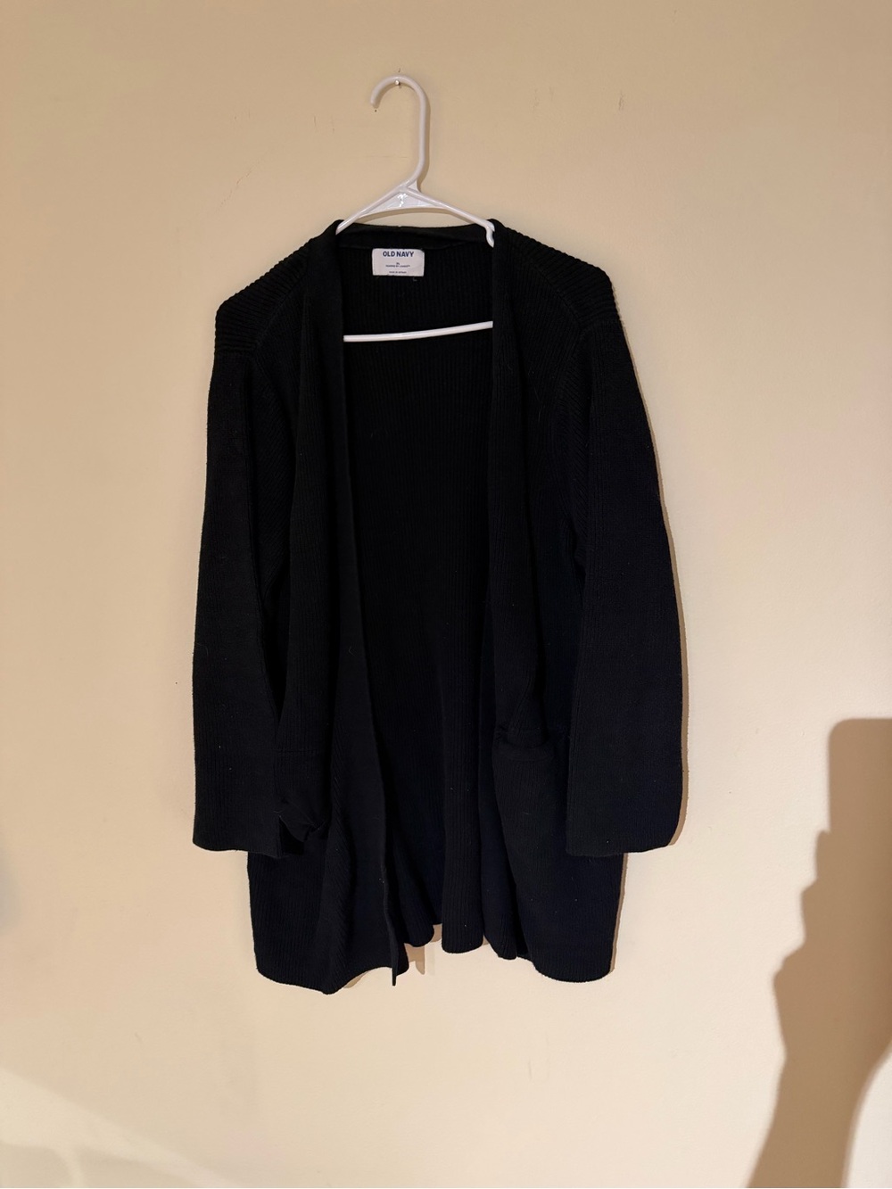 Old Navy Black Open-Front Ribbed Cardigan